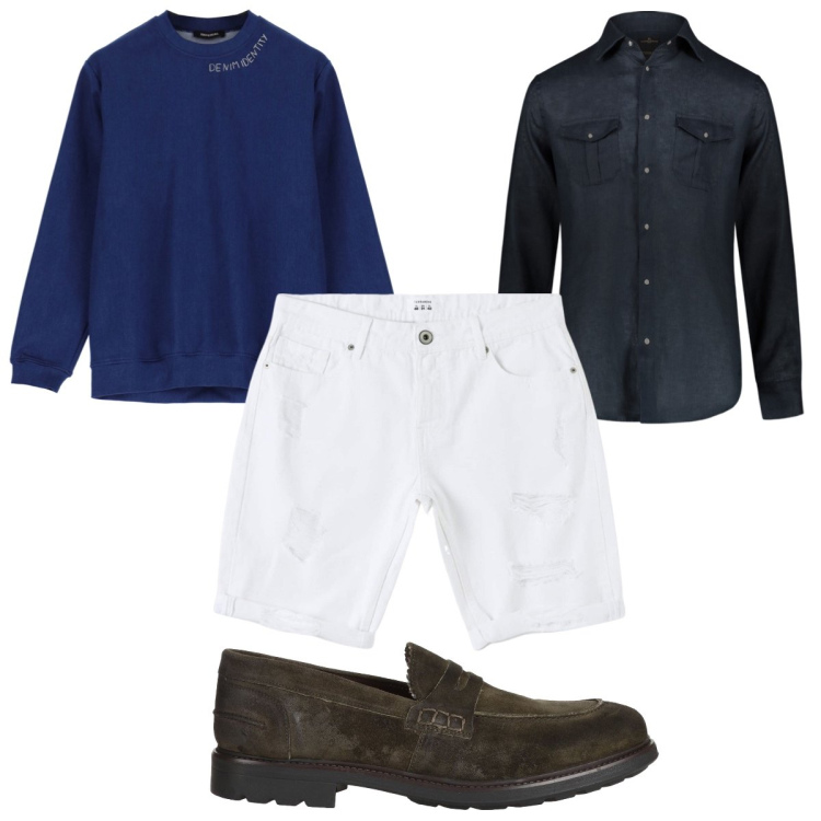 Outfit uomo - Total look #1848156. Stile Casual per Tutti i giorni. Abbinamento con scarpe stringate, bermuda, felpe, camicie.