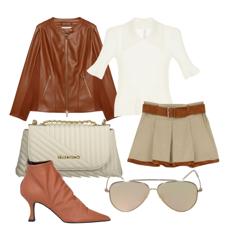 Outfit donna - Ghost outfitter - aprile. Stile Trendy per Tutti i giorni. Abbinamento con stivaletti, minigonne, maglieria, blazer, occhiali da sole, borse a tracolla.