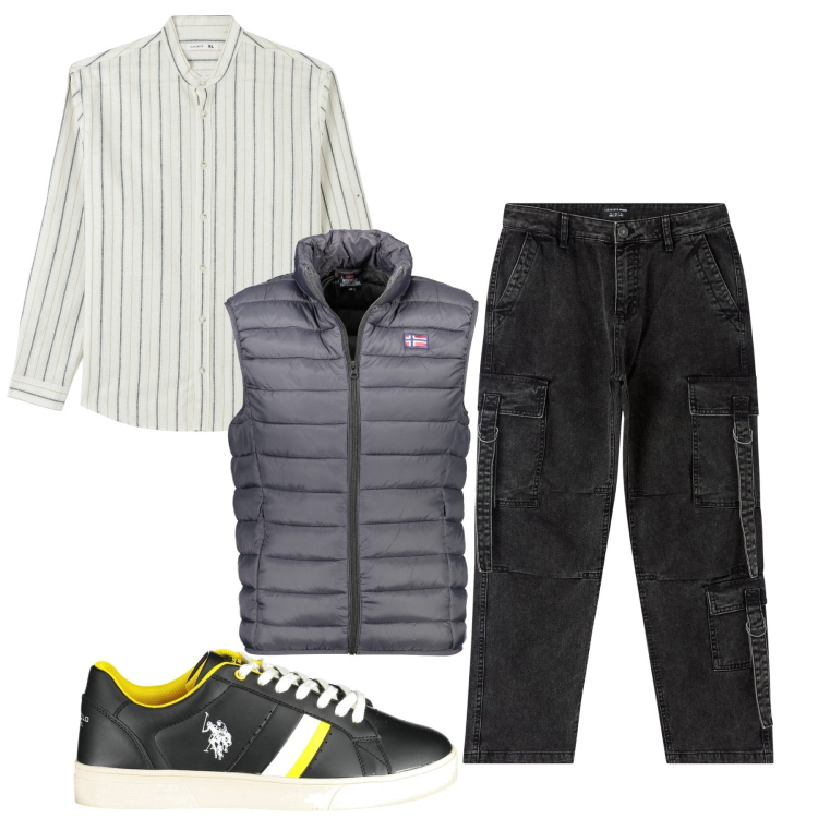 Outfit uomo - Ricominciamo col total look. Stile Casual per Tutti i giorni. Abbinamento con camicie, jeans, giacche, scarpe sportive.