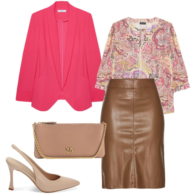 Outfit donna - La giacca corallo. Stile Bon Ton per Cerimonia. Abbinamento con gonne longuette, borse a tracolla, décolleté, bluse, blazer.