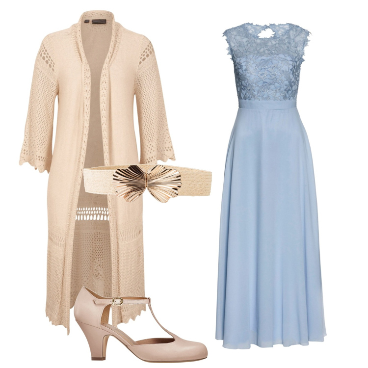 Outfit donna - Cerimonia. Stile Chic per Cerimonia. Abbinamento con vestiti lunghi, cardigans, cinture, décolleté.