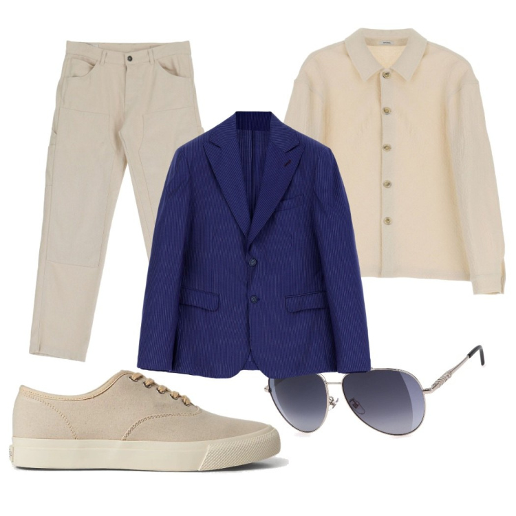 Outfit uomo - Tutti i giorni. Stile Casual per Tutti i giorni. Abbinamento con pantaloni, camicie, giacche, sneakers, occhiali da sole.
