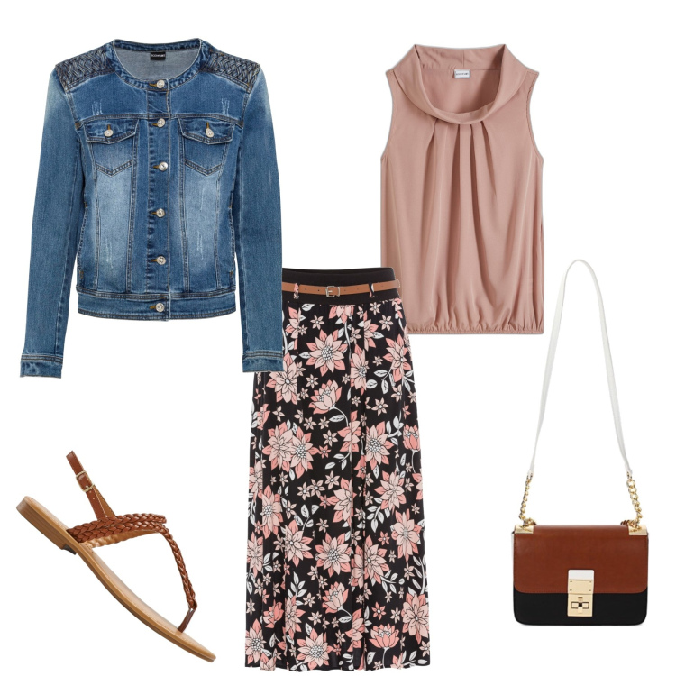 Outfit donna - L’estate arrivera’?. Stile Basic per Tutti i giorni. Abbinamento con top, gonne lunghe, blazer, ciabatte, borse a tracolla.