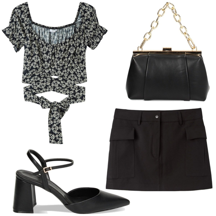 Outfit donna - Total look #1850506. Stile Trendy per Tutti i giorni. Abbinamento con bluse, gonne, borse a spalla, décolleté.