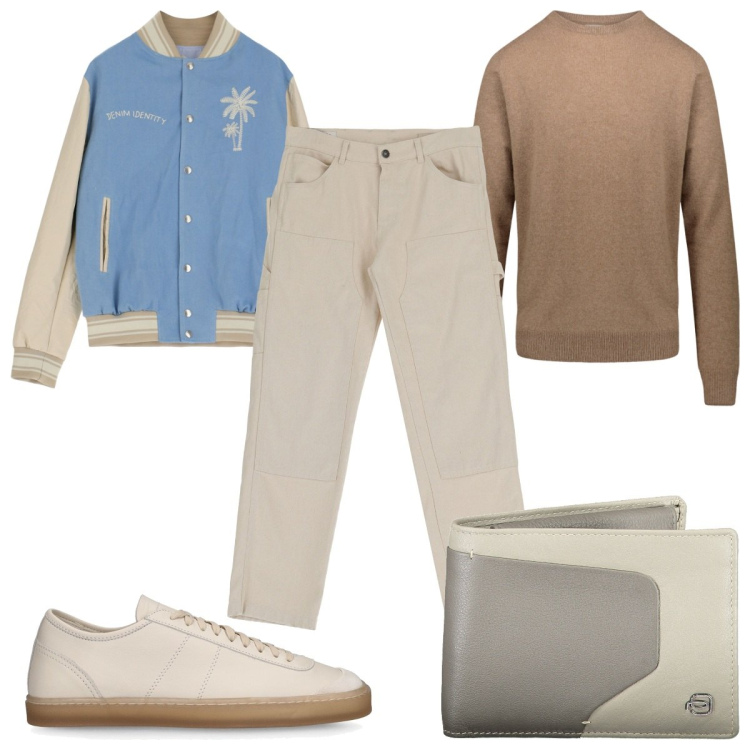 Outfit uomo - Total look #1850514. Stile Trendy per Tutti i giorni. Abbinamento con giacche, pantaloni, maglieria, sneakers, portafogli.