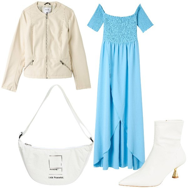 Outfit donna - Total look #1850578. per Serata fuori. Abbinamento con vestiti lunghi, stivaletti, marsupi, blazer.
