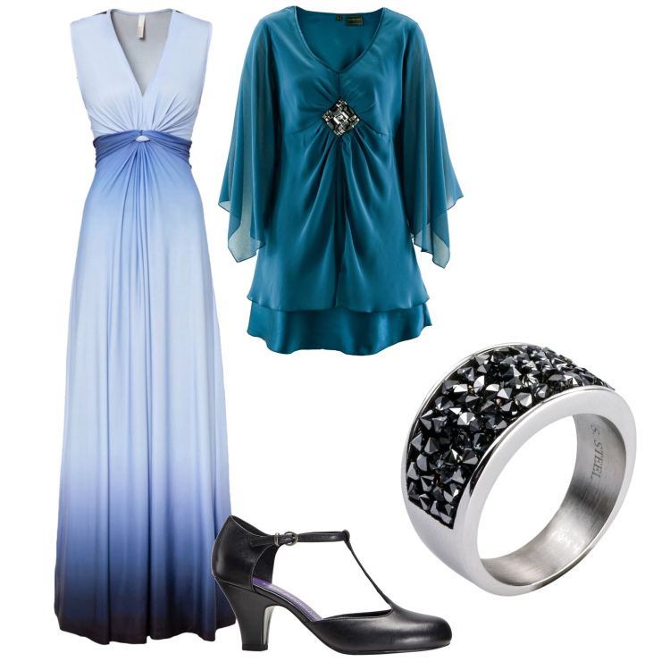 Outfit donna - Cerimonia un po\' mancata. Stile Chic per Cerimonia. Abbinamento con vestiti, anelli, tuniche, décolleté.