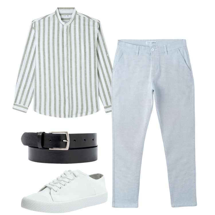 Outfit uomo - City. Stile Casual per Tutti i giorni. Abbinamento con camicie, pantaloni, sneakers, cinture.