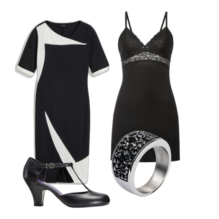 Outfit donna - Bon cerimonia. Stile Casual chic per Cerimonia. Abbinamento con vestiti a tubino, anelli, vestaglie, décolleté.
