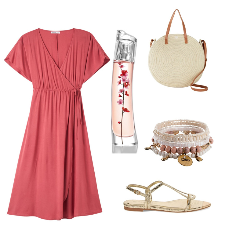 Outfit donna - Total look #1851970. Stile Etnico per Serata fuori. Abbinamento con braccialetti, shopping bag, profumi, vestiti lunghi, sandali.