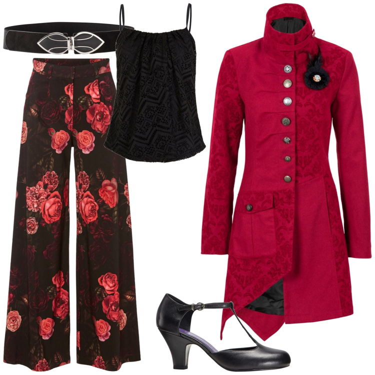 Outfit donna - Total look #1852048. Stile Vintage retrò per Cerimonia. Abbinamento con top, cinture, pantaloni, cappotti, décolleté.