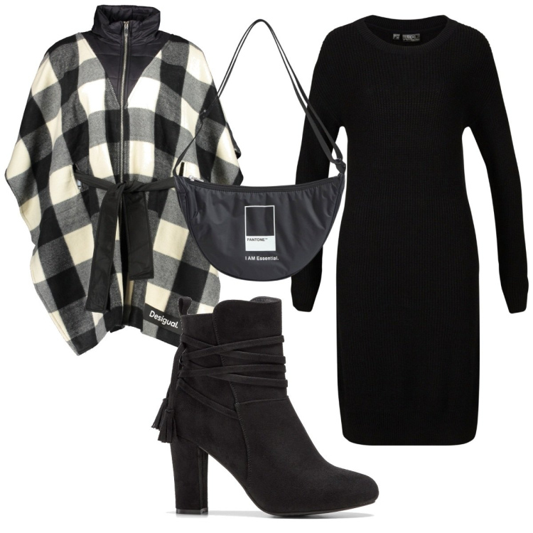 Outfit donna - Total look #1852079. Stile Trendy per Tutti i giorni. Abbinamento con stivaletti, vestiti, marsupi, cappotti.