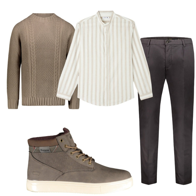 Outfit uomo - Total look #1852102. Stile Casual per Tutti i giorni. Abbinamento con camicie, maglieria, pantaloni, stivali.