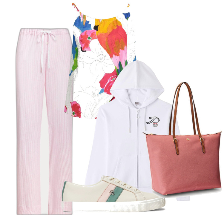 Outfit donna - Ma una vita ce l\'hai??. Stile Basic per Sport. Abbinamento con felpe con cappuccio, pantaloni, borse tote, sneakers, canottiere.