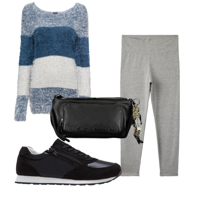 Outfit donna - Total look #1853041. Stile Trendy per Tutti i giorni. Abbinamento con sneakers, maglieria, leggings, borse a spalla.