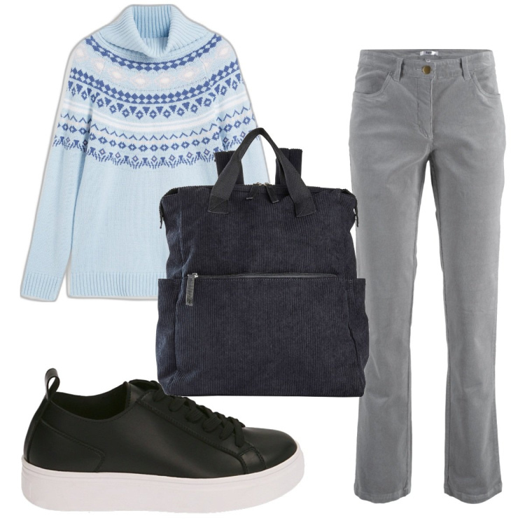 Outfit donna - Total look #1853048. Stile Basic per Tutti i giorni. Abbinamento con zaini, pantaloni, maglieria, sneakers.