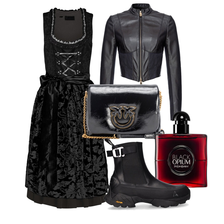 Outfit donna - Serata dopo il turno al pub. Stile Etnico per Serata fuori. Abbinamento con vestiti, profumi, giacche, borse a tracolla, stivaletti chelsea.