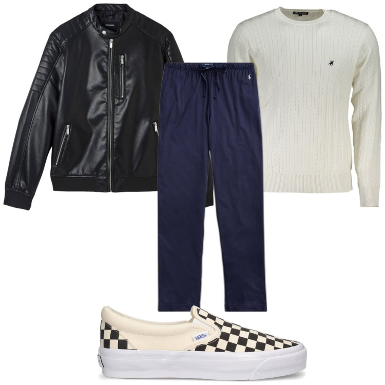 Outfit uomo - Total look #1853663. Stile Trendy per Tutti i giorni. Abbinamento con giacche, pantaloni, maglieria, sneakers.