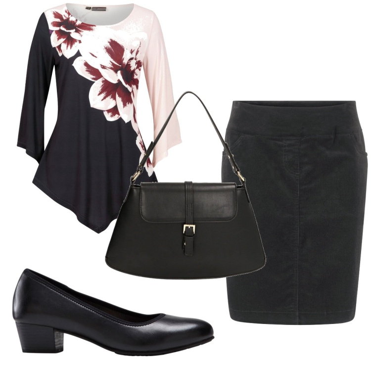 Outfit donna - Total look #1854195. Stile Chic per Tutti i giorni. Abbinamento con gonne, décolleté, maglieria, borse a spalla.