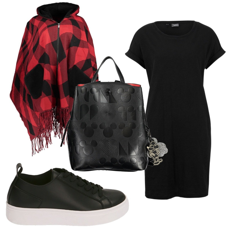 Outfit donna - Total look #1854197. Stile Trendy per Tutti i giorni. Abbinamento con vestiti, sneakers, zaini, cappotti.