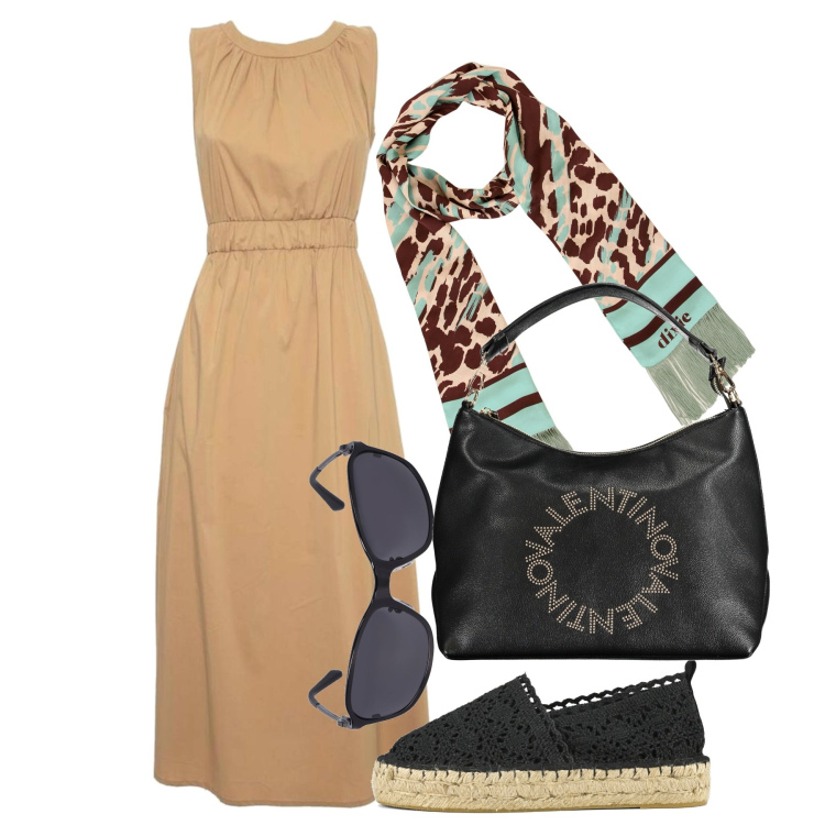 Outfit donna - Et voilà. Stile Bon Ton per Tutti i giorni. Abbinamento con sciarpe, espadrillas, vestiti lunghi, borse a spalla, occhiali da sole.