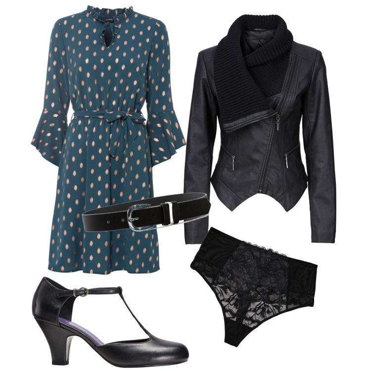 Outfit donna - Total look #1854292. Stile Rock per Serata fuori. Abbinamento con blazer, cinture, perizomi, vestiti, décolleté.
