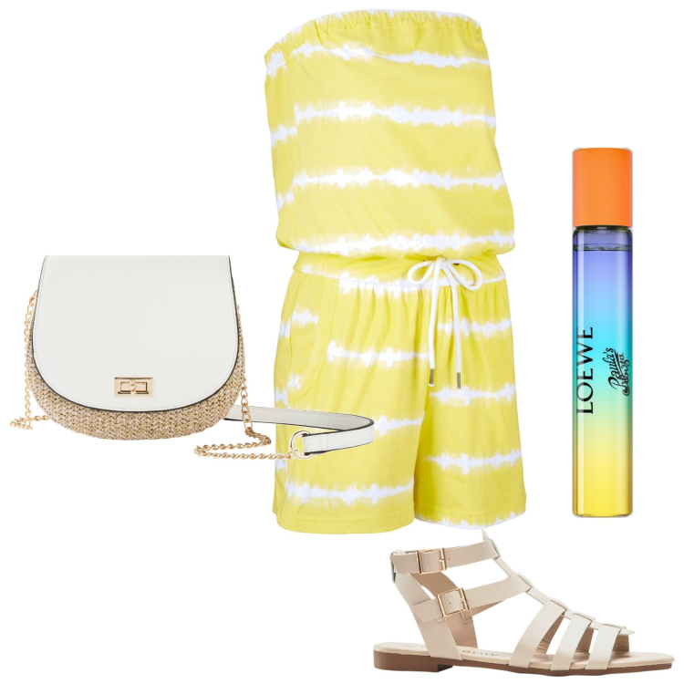 Outfit donna - Total look #1854535. Stile Casual per Mare. Abbinamento con borse a tracolla, sandali, profumi.