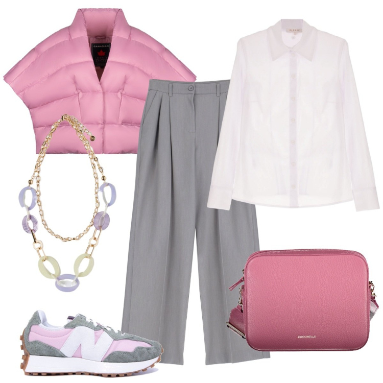 Outfit donna - Tracollina day & night. Stile Trendy per Tutti i giorni. Abbinamento con camicie, pantaloni, cappe, borse a tracolla, sneakers, ciondoli.