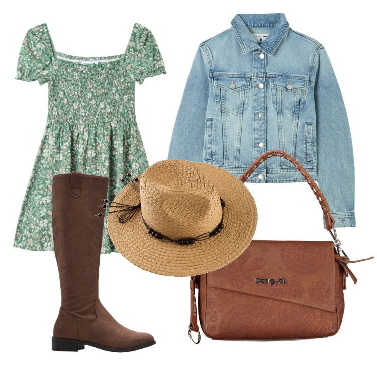 Outfit donna - Coachella. Stile Casual per Tutti i giorni. Abbinamento con stivali, cappelli, vestiti corti, blazer, borse a spalla.