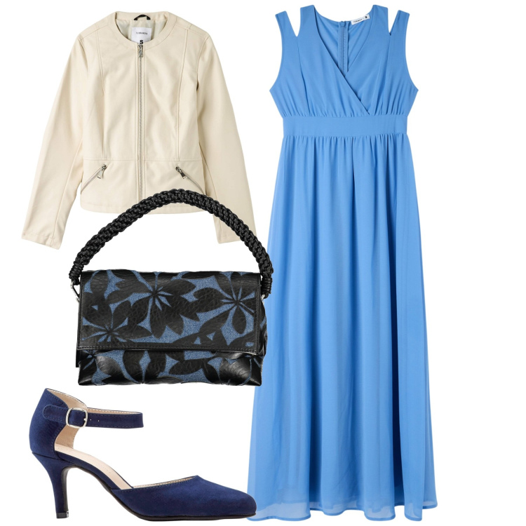 Outfit donna - City. Stile Trendy per Tutti i giorni. Abbinamento con décolleté, vestiti lunghi, blazer, borse a spalla.