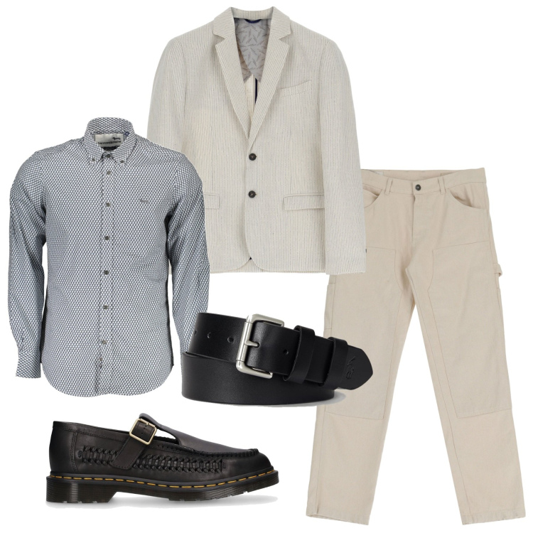 Outfit uomo - I jeans chiari. Stile Casual per Tutti i giorni. Abbinamento con pantaloni, giacche, cinture, camicie, scarpe stringate.