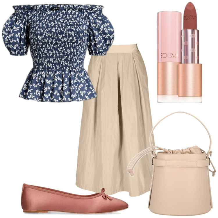 Outfit donna - Puff volumes : romantica. Stile Romantica per Tutti i giorni. Abbinamento con rossetti, camicie, gonne, borse a secchiello, ballerine.