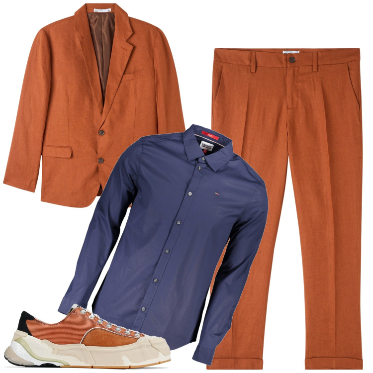 Outfit uomo - City. Stile Trendy per Tutti i giorni. Abbinamento con giacche, pantaloni chino, camicie, sneakers.