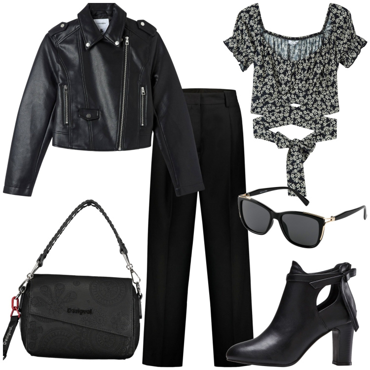 Outfit donna - Soft rock. Stile Rock per Tutti i giorni. Abbinamento con stivaletti, occhiali da sole, bluse, giacche, pantaloni, borse a spalla.