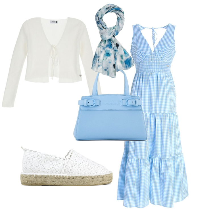 Outfit donna - Romantica per tutti I giorni. Stile Romantica per Tutti i giorni. Abbinamento con cardigans, vestiti lunghi, espadrillas, borse tote, sciarpe.
