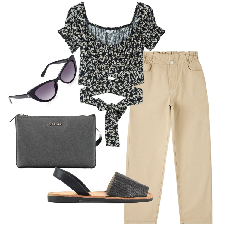 Outfit donna - Espadrillas di città. Stile Bon Ton per Tutti i giorni. Abbinamento con bluse, pantaloni, sandali in pelle, borse a tracolla, occhiali da sole.