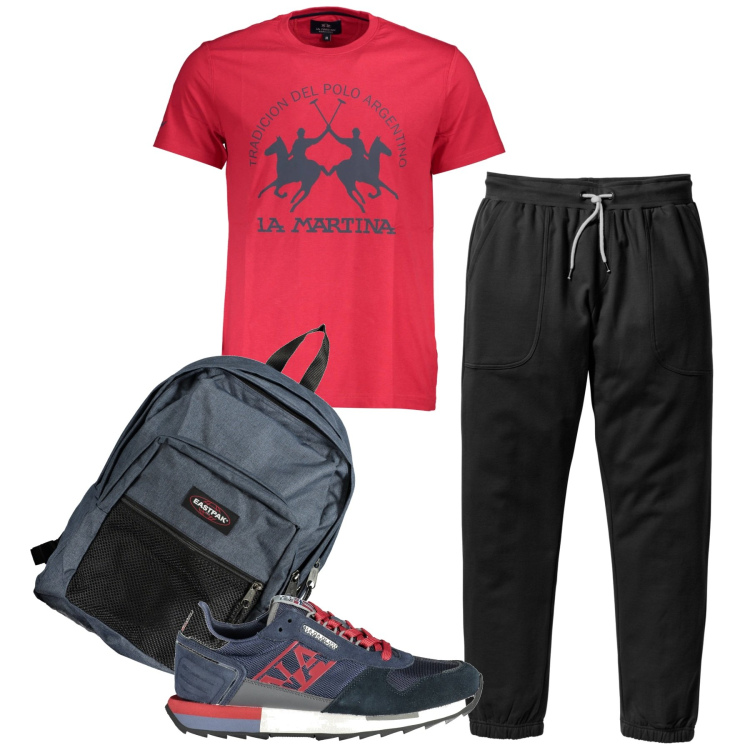 Outfit uomo - Sport time. Stile Urban per Sport. Abbinamento con pantaloni sportivi, scarpe sportive, borse sportive, t-shirt.
