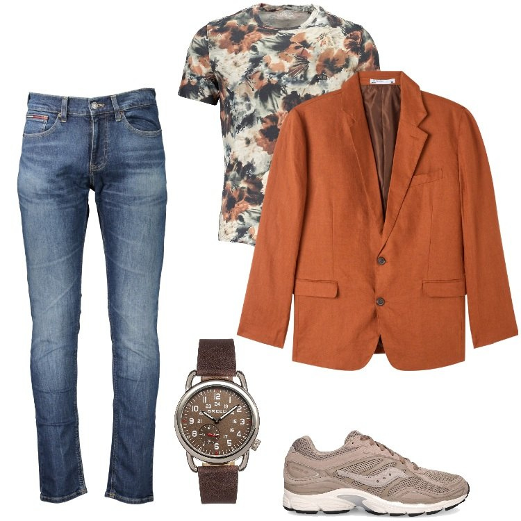Outfit uomo - Total look #1857270. Stile Trendy per Tutti i giorni. Abbinamento con orologi, giacche, sneakers, jeans, t-shirt.