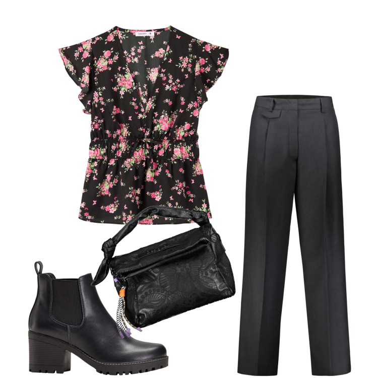 Outfit donna - Total look #1857315. Stile Basic per Tutti i giorni. Abbinamento con stivaletti chelsea, bluse, pantaloni, borse a spalla.