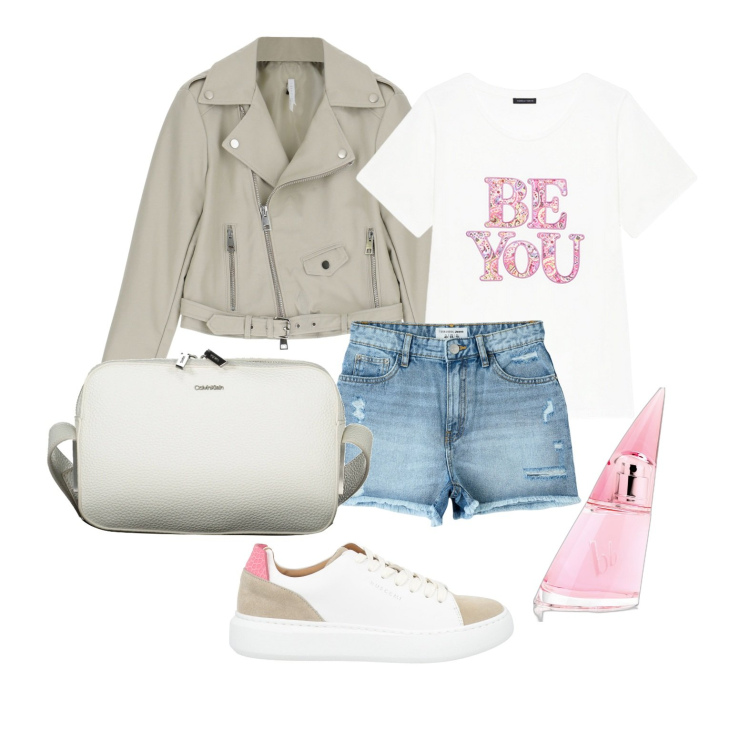 Outfit donna - Su e giù dalla metro. Stile Urban per Tutti i giorni. Abbinamento con sneakers, profumi, shorts, giacche, borse a tracolla, t-shirt.