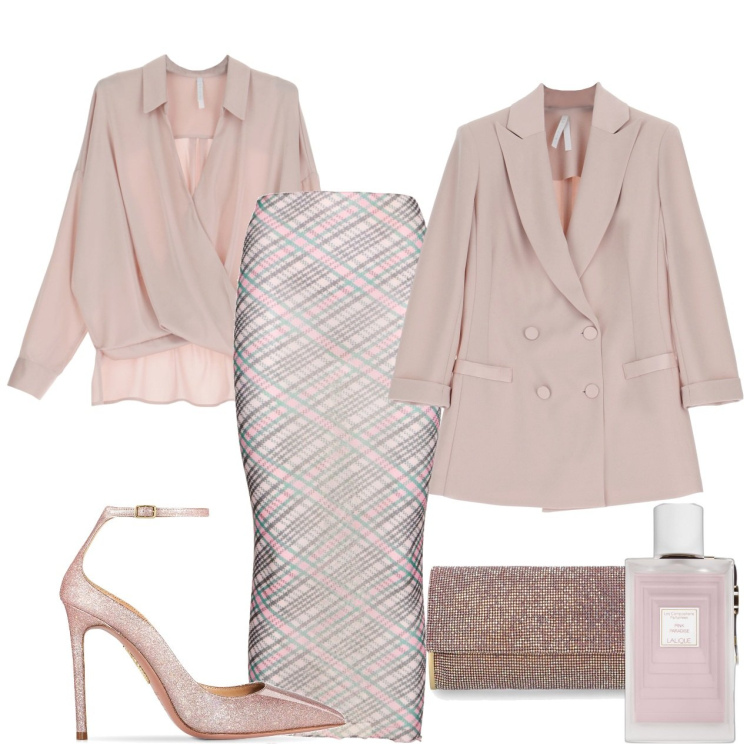 Outfit donna - Matrimonio molto chic. Stile Chic per Cerimonia. Abbinamento con profumi, camicie, blazer, gonne longuette, pochette, décolleté.