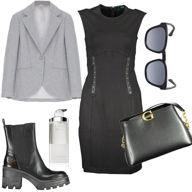 Outfit donna - Occhiali da sole Chloé. Stile Casual per Ufficio. Abbinamento con profumi, blazer, vestiti corti, borse a spalla, stivali, occhiali da sole.