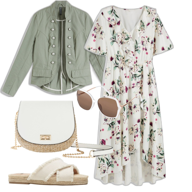 Outfit donna - boho curvy. Stile Boho per Tutti i giorni. Abbinamento con borse a tracolla, ciabatte, vestiti, blazer, occhiali da sole.