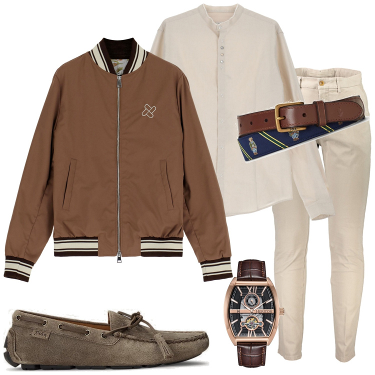 Outfit uomo - Uno stile d\' effetto. Stile Urban per Tutti i giorni. Abbinamento con orologi, giacche, camicie, scarpe stringate, cinture, pantaloni.