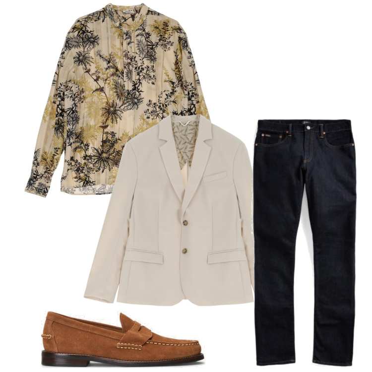 Outfit uomo - City. Stile Trendy per Tutti i giorni. Abbinamento con camicie, giacche, jeans, scarpe stringate.