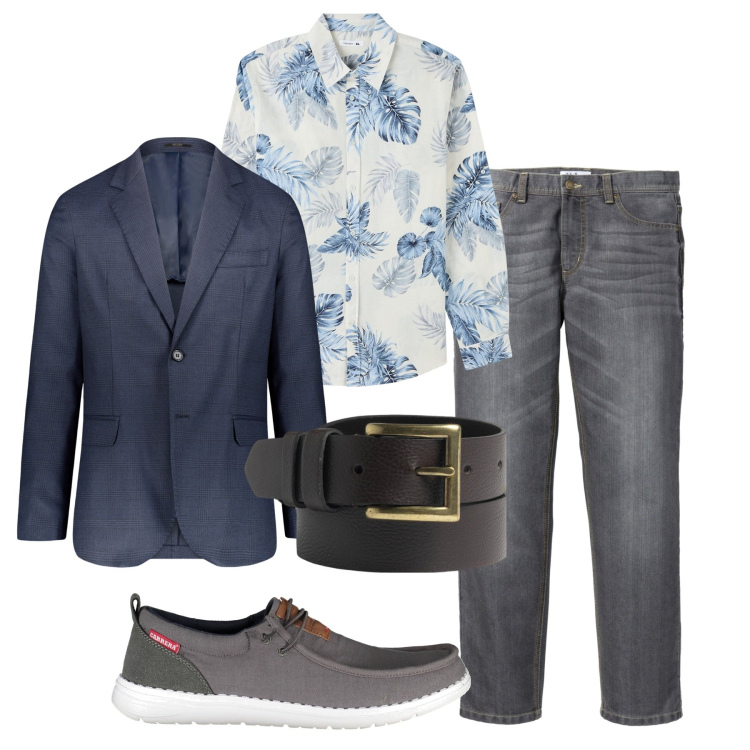 Outfit uomo - Ancora una giacca. Stile Casual per Tutti i giorni. Abbinamento con jeans dritti, camicie, giacche, cinture, scarpe stringate.