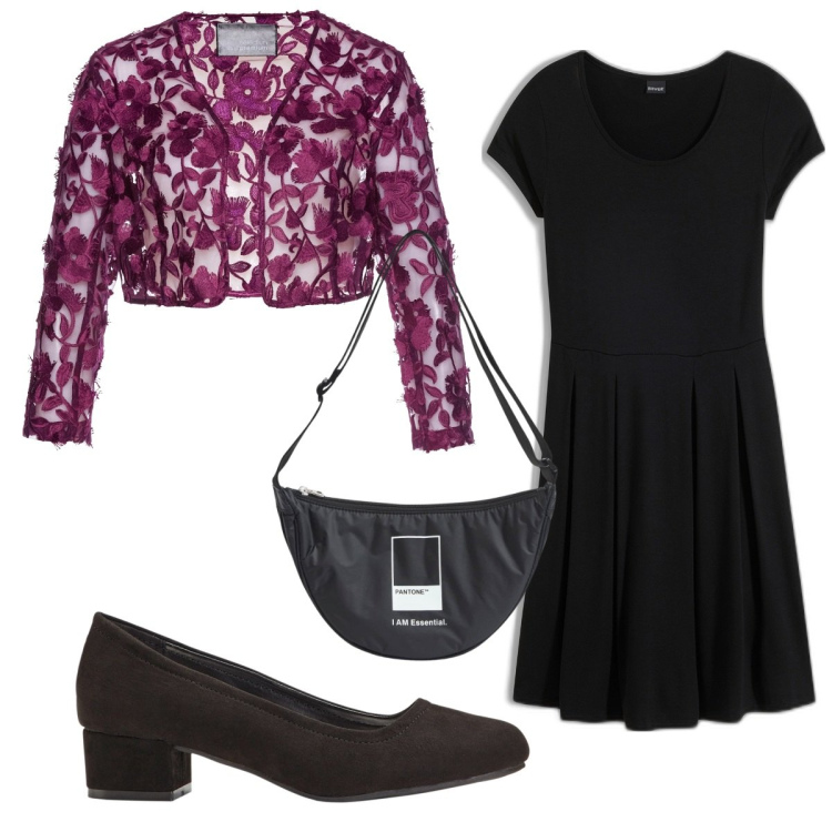 Outfit donna - Total look #1857956. Stile Trendy per Tutti i giorni. Abbinamento con décolleté, vestiti, bolero, marsupi.