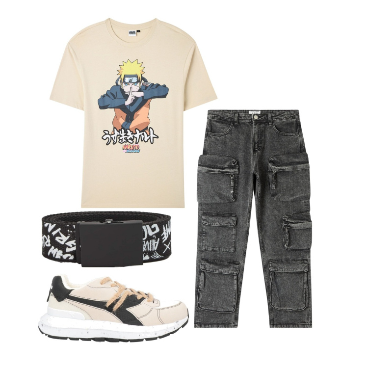 Outfit uomo - La t-shirt simpatica. Stile Casual per Tutti i giorni. Abbinamento con sneakers, t-shirt, cinture, jeans.