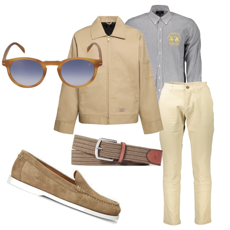 Outfit uomo - Capi basici mai fuori moda. Stile Casual per Tutti i giorni. Abbinamento con cinture, scarpe stringate, occhiali da sole, pantaloni, camicie, giacche.