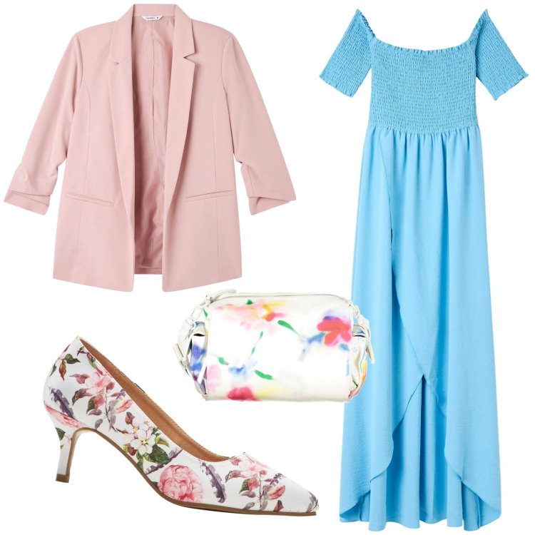 Outfit donna - Total look #1858995. Stile Casual chic per Ufficio. Abbinamento con décolleté, vestiti lunghi, blazer, borse a tracolla.